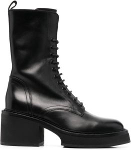 Officine Creative lace-up mid heel boots Black