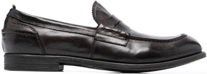 Officine Creative leather almond-toe loafers Brown