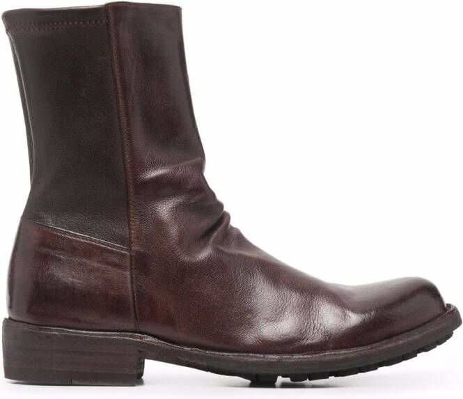 Officine Creative leather-panel boots Brown