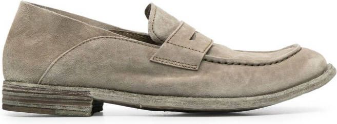 Officine Creative Lexikon 516 suede penny loafers Grey