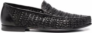 Officine Creative Libre woven leather loafers Black