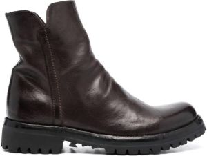Officine Creative Loraine zip-up leather boots Brown