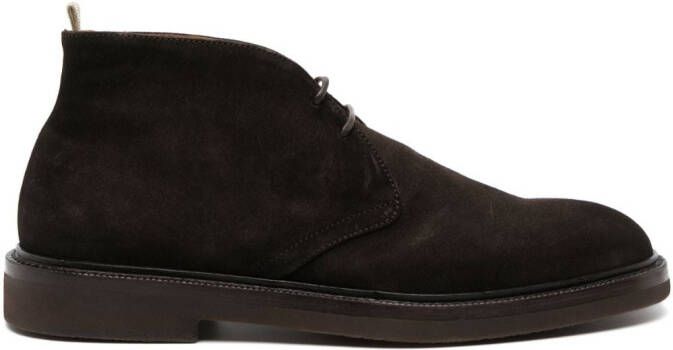 Officine Creative low-top lace-up suede boots Brown
