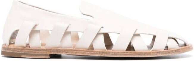 Officine Creative Miles 003 cut-out leather sandals Neutrals