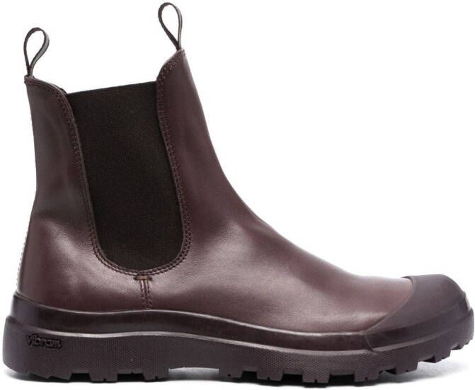 Officine Creative Pallet 107 leather ankle boots Brown