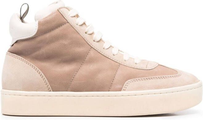Officine Creative panelled high-top sneakers Brown