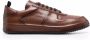 Officine Creative panelled low-top leather sneakers Brown - Thumbnail 1