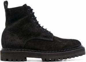 Officine Creative Pistol leather lace-up boots Black