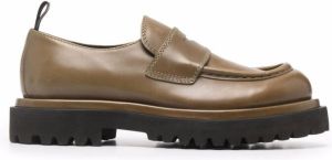 Officine Creative polished calf leather loafers Green