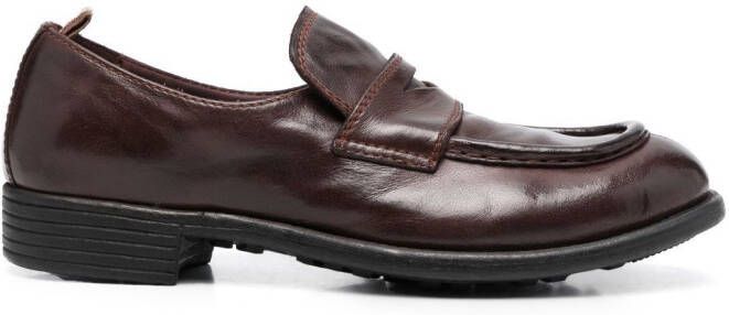 Officine Creative polished-finish slip-on loafers Brown