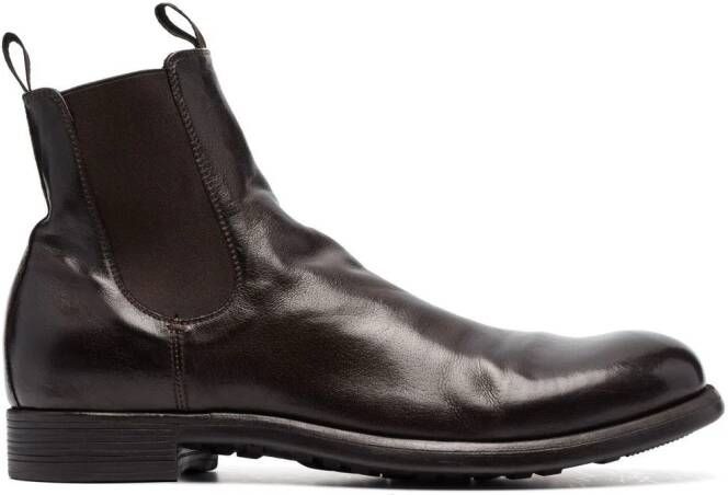Officine Creative polished-leather chelsea boots Brown