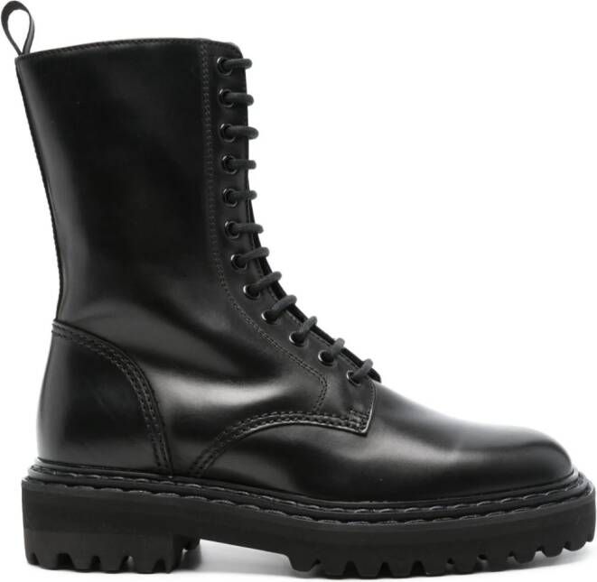 Officine Creative Provence leather combat boots Black