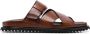 Officine Creative round-toe leather slides Brown - Thumbnail 1