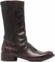 Officine Creative ruched-detailing zip-up leather boots Brown - Thumbnail 1