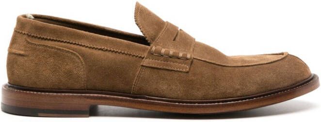 Officine Creative Sax 001 suede penny loafers Brown