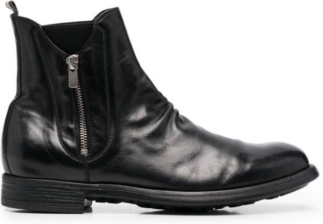 Officine Creative side-zip leather boots Black