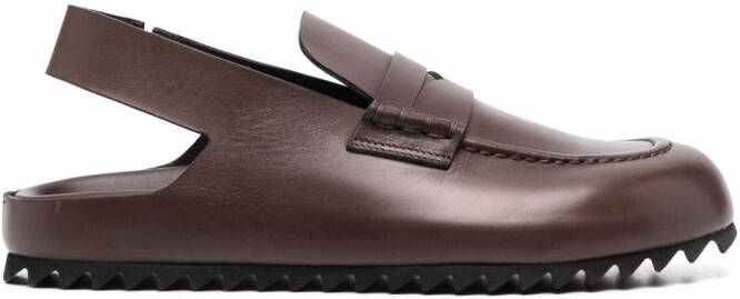 Officine Creative slingback leather loafers Brown