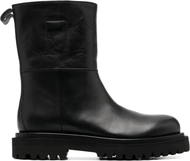 Officine Creative slip-on leather boots Black