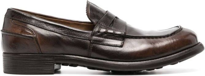 Officine Creative slip-on leather loafers Brown