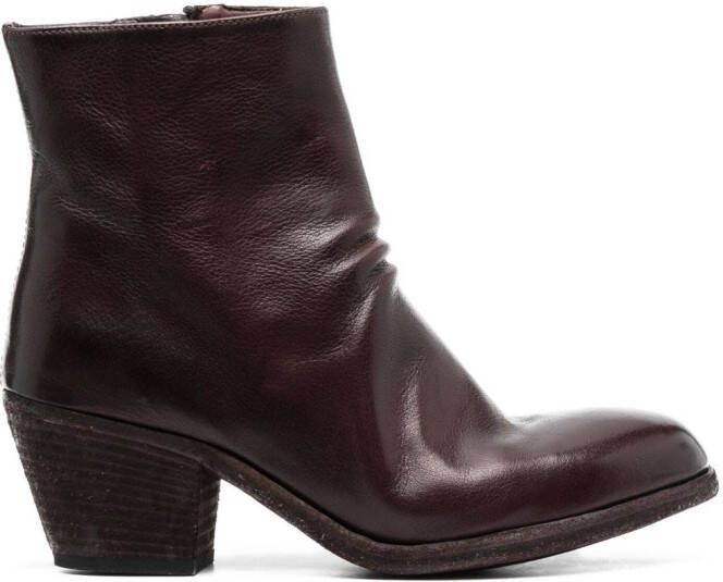 Officine Creative stacked-heel leather boots Brown