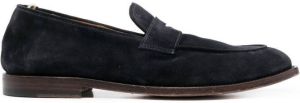 Officine Creative suede penny loafers Blue