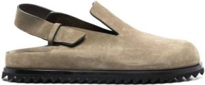 Officine Creative suede sling-back mules Green