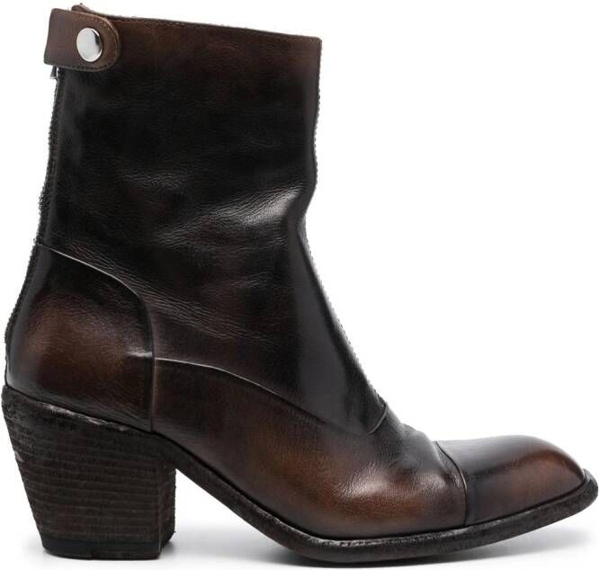 Officine Creative Sydne 70mm leather boots Brown