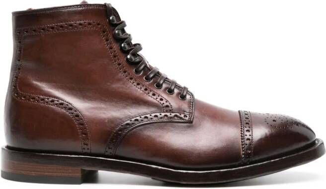 Officine Creative Temple 004 leather lace-up boots Brown