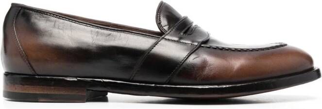 Officine Creative Temple leather penny loafers Brown