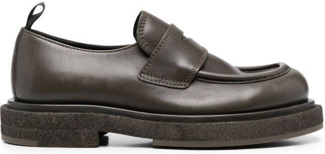 Officine Creative tonal leather loafers Green