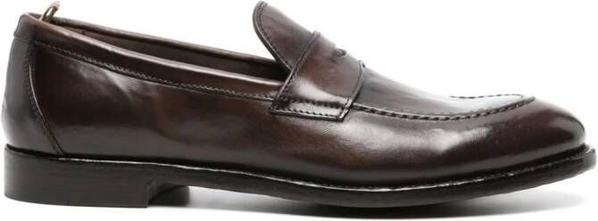 Officine Creative Tulane 003 leather penny loafers Brown