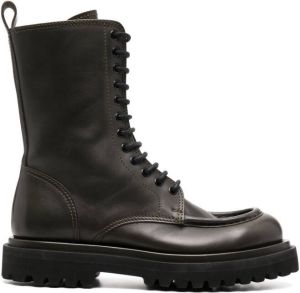 Officine Creative Wisal lace-up leather boots Green