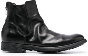 Officine Creative zip-up leather ankle boots Black