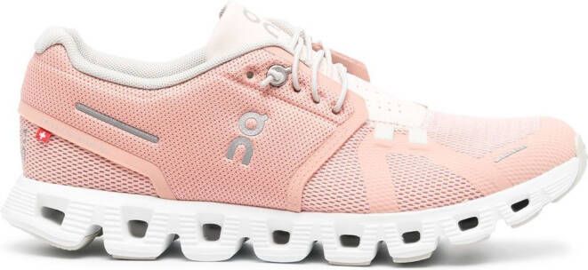 On Running ridged-sole panelled sneakers Pink