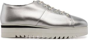 Onitsuka Tiger metallic lace-up leather shoes Silver