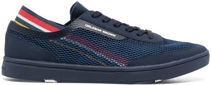 Orlebar Brown mesh-panel stripe detail sneakers Blue