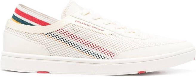 Orlebar Brown mesh-panel stripe detail sneakers White