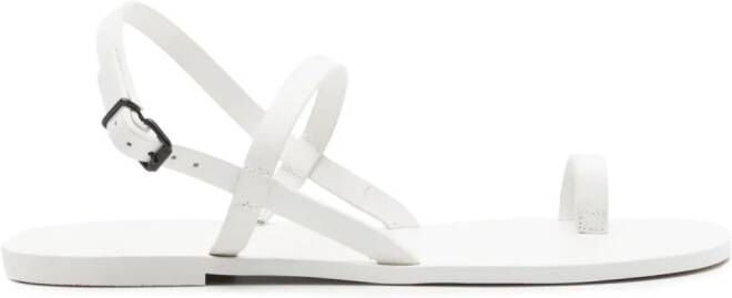 Osklen Simple leather flat sandals White