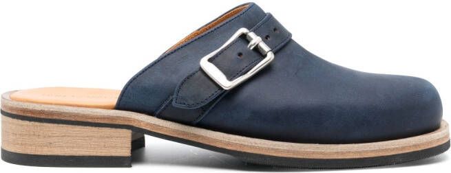 OUR LEGACY buckle-detail leather mules Blue