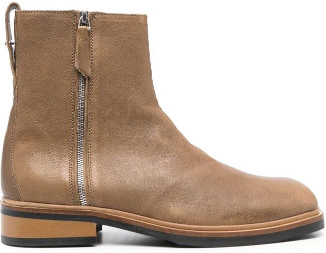 OUR LEGACY side-zip leather ankle boots Brown