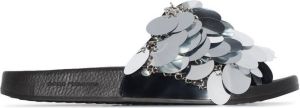 Paco Rabanne sequin strap slides Silver