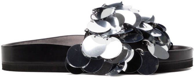 Rabanne Sparkle disc-detailing sandals Silver