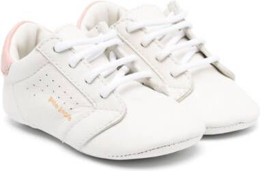 Palm Angels Kids contrast-heel leather sneakers White