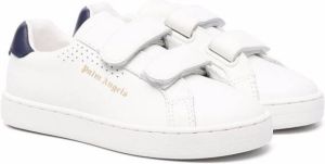 Palm Angels Kids logo-print leather trainers White