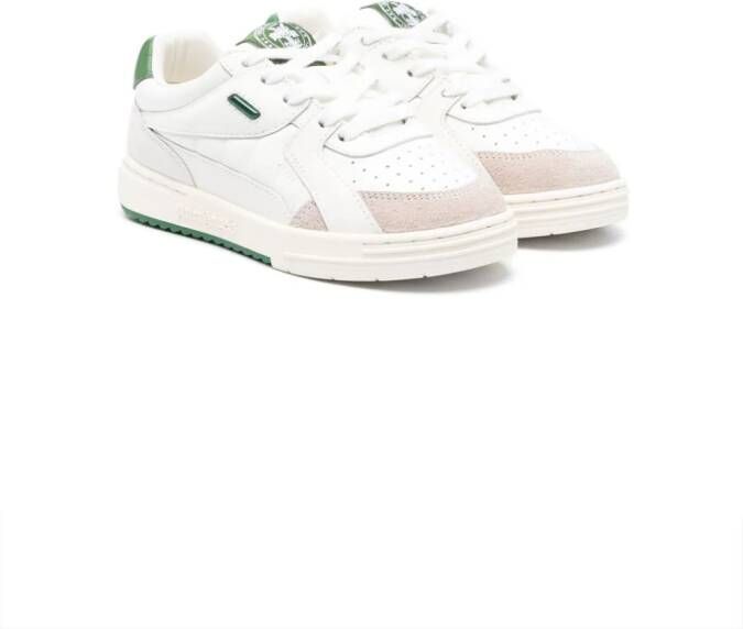 Palm Angels Kids University leather lace-up sneakers White