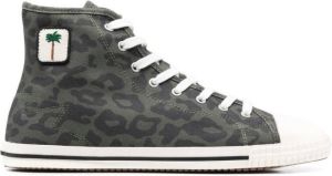 Palm Angels logo-patch high-top sneakers Green