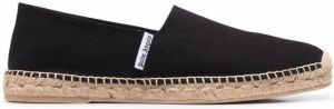 Palm Angels logo-patch raffia espadrilles Black