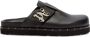 Palm Angels logo-plaque studded leather mules Black - Thumbnail 1