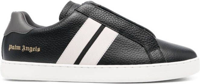 Palm Angels logo-print leather sneakers Black