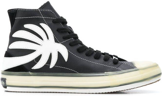 Palm Angels palm tree high-top sneakers Black